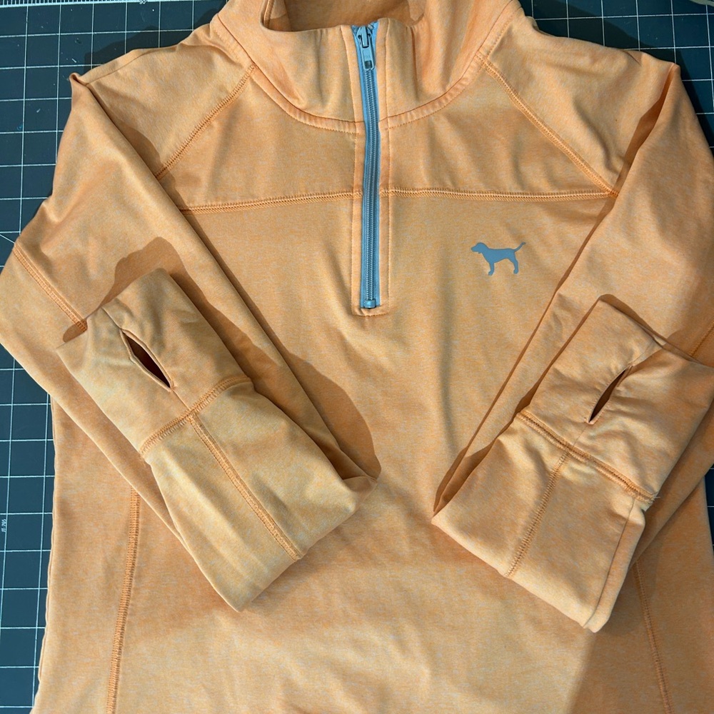 PINK Victoria's Secret Orange Fitted Zip Hoodie